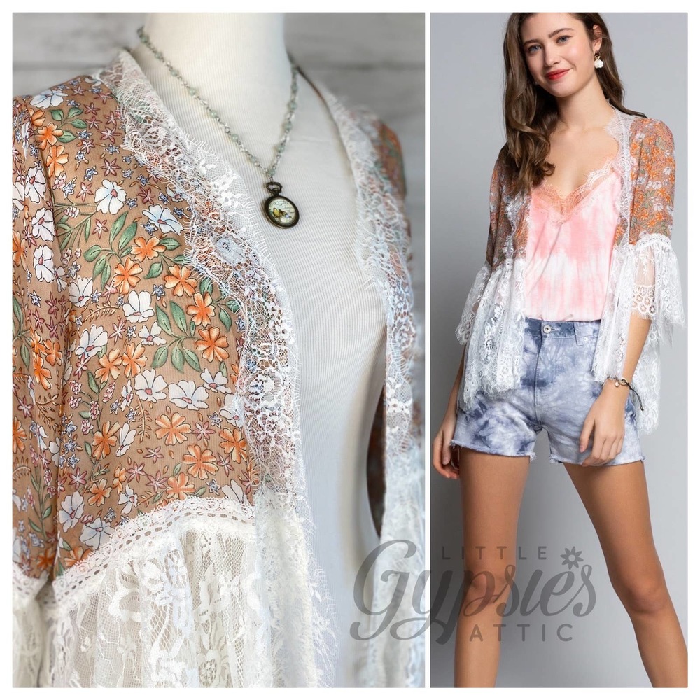 POL Ellie's Bridesmaid Lace Kimono Cardigan - Picture 6 of 14